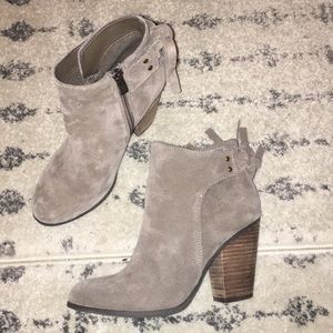 Taupe Ankle Boots with Tie Tassel